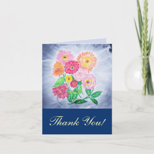Zinnia Flower Thank You Card