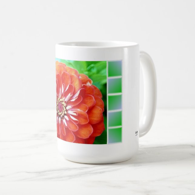 Zinnia Flower Tile Mug (Front Right)