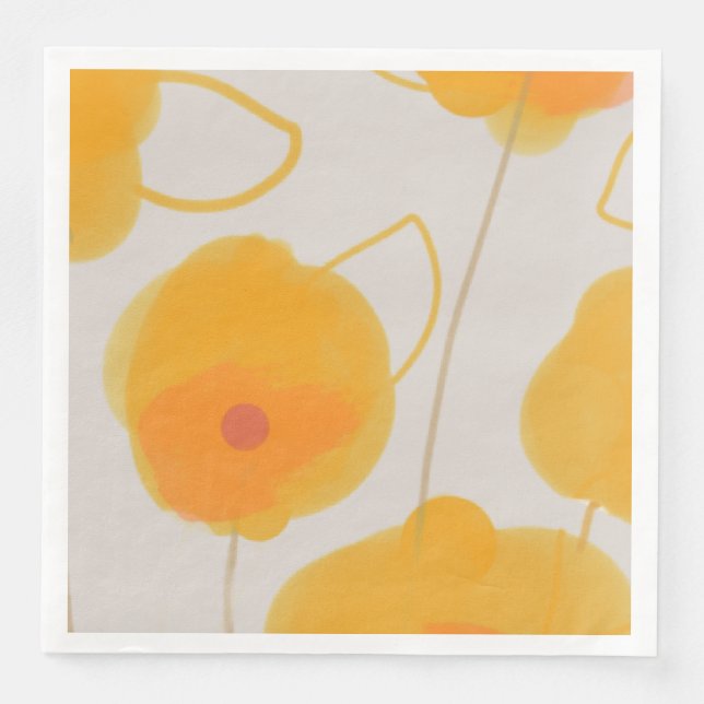 Zinnia flowers design Paper Napkin (Front)