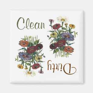 Zinnia Flowers Dishwasher Magnet