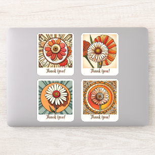 Zinnia Flowers Groovy Retro Personalized