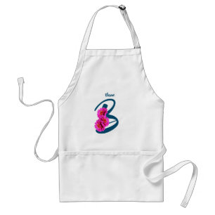 Zinnia Flowers Monogram Initial B Personalized Standard Apron