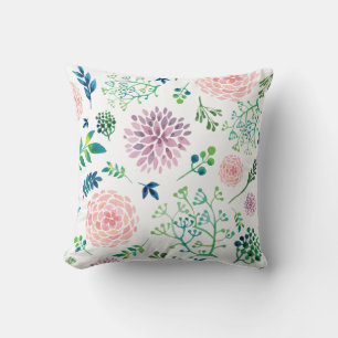 Zinnia Garden Throw Pillow