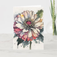 Zinnia - Watercolor flowers