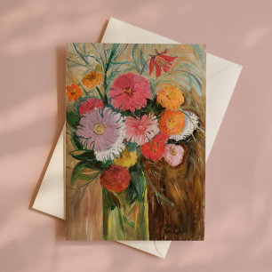Zinnias and Asters   Tadeusz Makowski Card