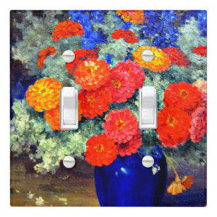 Zinnias, brightly coloured and beautiful light switch cover