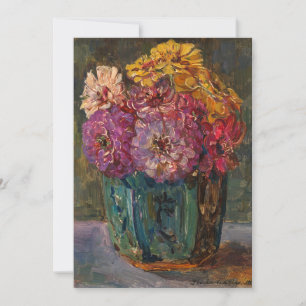 Zinnias in a Green Jar   Floris Verster