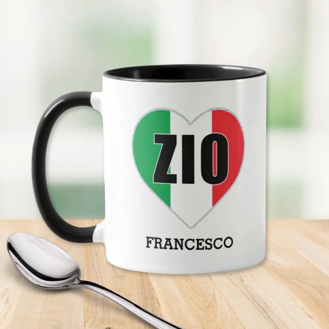 ZIO Italien Oncle Drapeau Coeur Mug (Zio Italian Mug
Flag of Italy Heart
Personalized Gift for Uncle)