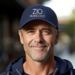 Zio personalized embroidered Cap Italian Uncle<br><div class="desc">Zio Personaled  embroidered Cap Uncle Italian sillysicilian italy sicily. white baseball cap with Grey thread Zio. Personalized name in grey thread. Italian uncle baseball hat cap</div>