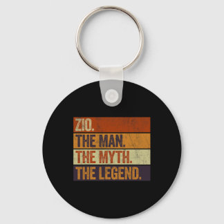 Zio The Man The Myth The Legend Funny Retro Father Keychain