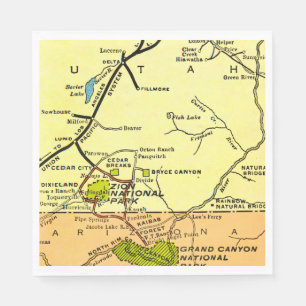 Zion - Bryce - Grand Canyon   Napkin