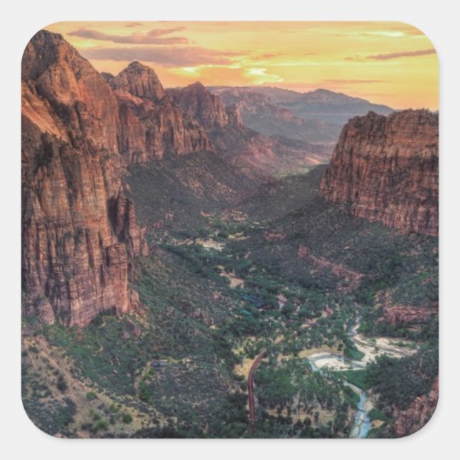 Zion Canyon National Park Square Sticker (Front)