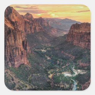Zion Canyon National Park Square Sticker