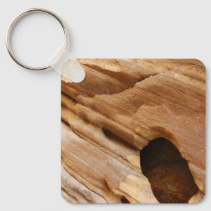 Zion Canyon Wall I Abstract Nature Photography Keychain
