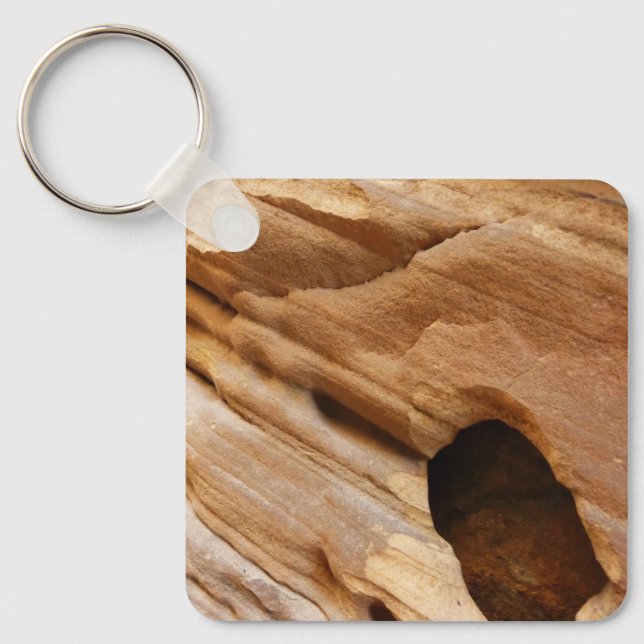 Zion Canyon Wall I Abstract Nature Photography Keychain (Front)