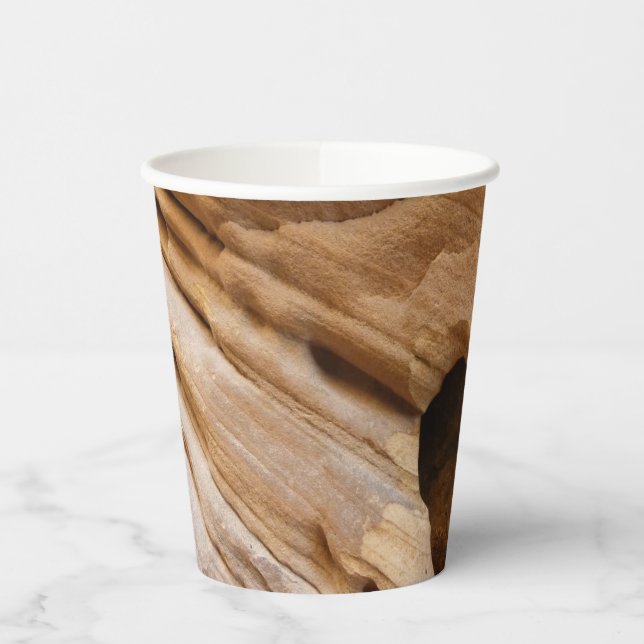 Zion Canyon Wall I Abstract Nature Photography Paper Cups (Left)