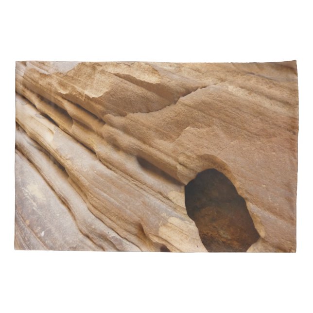 Zion Canyon Wall I Abstract Nature Photography Pillowcase (Back)