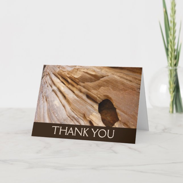 Zion Canyon Wall I Abstract Nature Photography Thank You Card (Front)