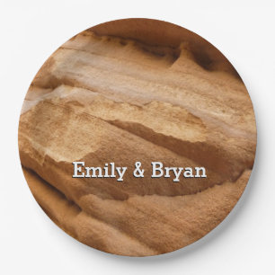 Zion Canyon Wall II Red Rock Abstract Photography Paper Plate