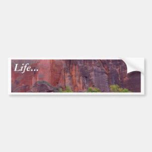 Zion Canyons Big Bend Cliffs Red Bumper Sticker