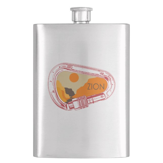 Zion Climbing Carabiner Hip Flask (Front)