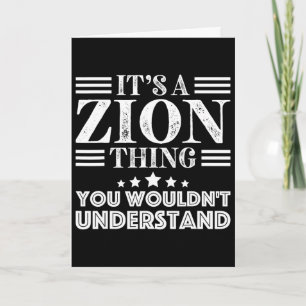 Zion First Name Personal Birthday Fathers Day Men Card