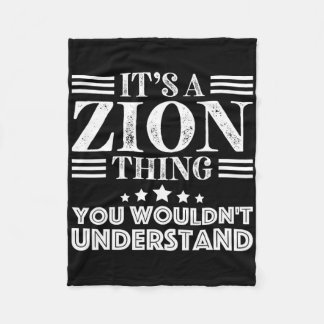 Zion First Name Personal Birthday Fathers Day Men  Fleece Blanket