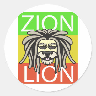 ZION LION CLASSIC ROUND STICKER