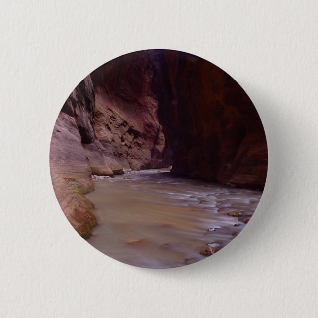 Zion Narrows Streams Virgin River 2 Inch Round Button (Front)