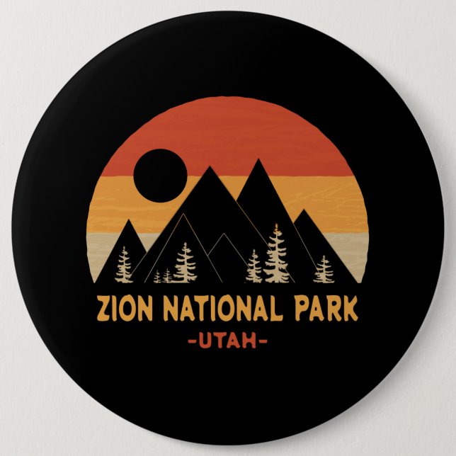 Zion National Park 6 Inch Round Button (Front)
