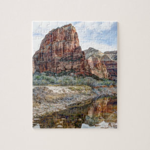 Zion National Park Angels Landing - Digital Paint Jigsaw Puzzle