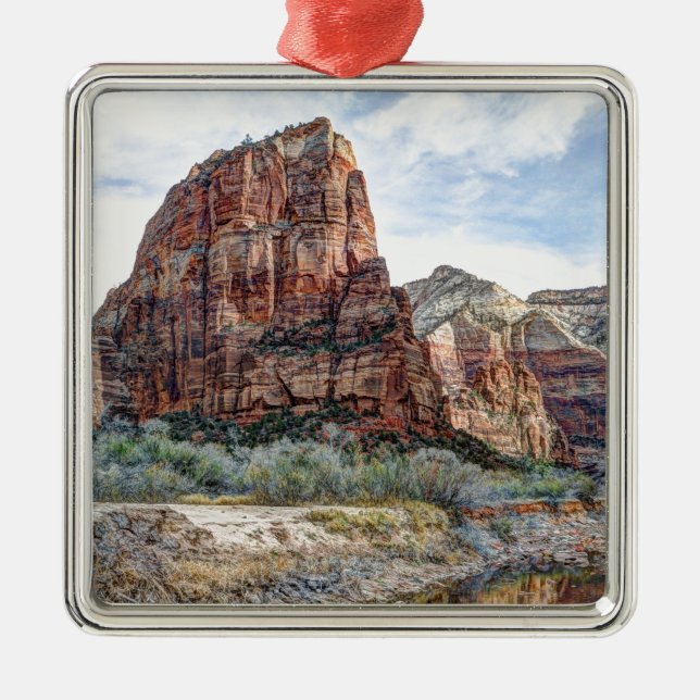 Zion National Park Angels Landing - Digital Paint Metal Ornament (Front)