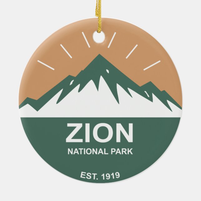 Zion National Park Ceramic Ornament (Back)