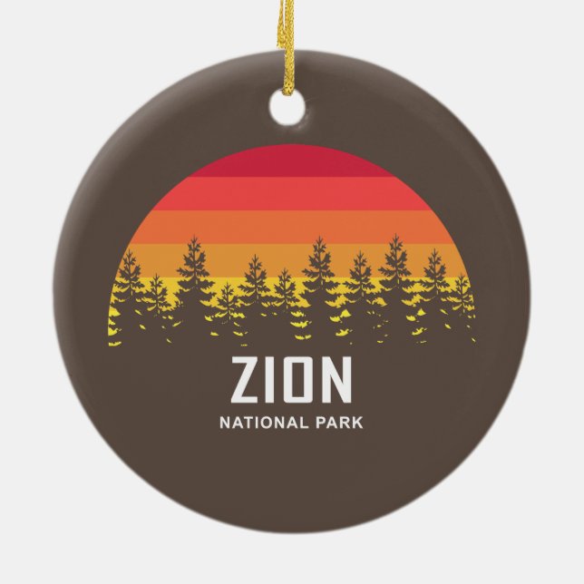 Zion National Park Ceramic Ornament (Back)