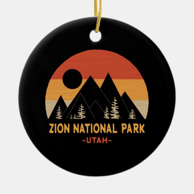 Zion National Park Ceramic Ornament (Front)