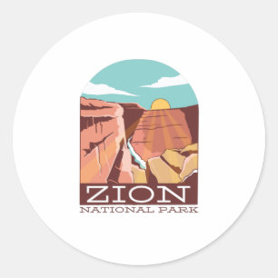 Zion National Park Classic Round Sticker