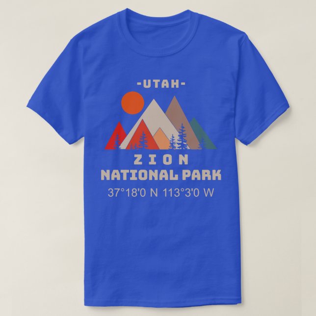 Zion National Park Coordinates 1 T-Shirt (Design Front)