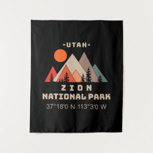 Zion National Park Coordinates Tapestry