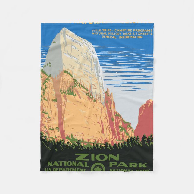 Zion National Park Fleece Blanket (Front)