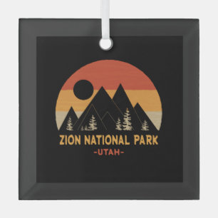 Zion National Park Glass Ornament