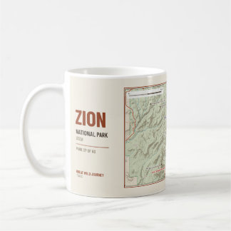 Zion National Park Hiking Trail Map Mug