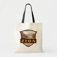 Zion National Park Illustration Retro Badge