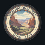 Zion National Park Illustration Travel Art Magnet<br><div class="desc">Zion vector artwork design. The park is a southwest Utah nature preserve distinguished by Zion Canyon’s steep red cliffs.</div>