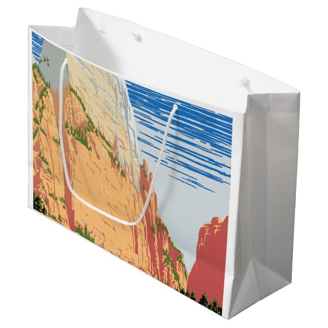 Zion National Park Large Gift Bag (Front Angled)