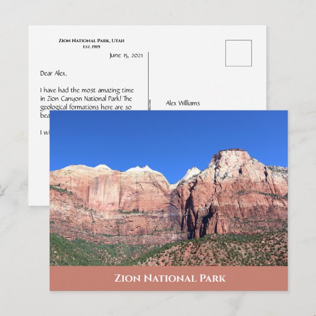 Zion National Park Postcard (Front/Back)