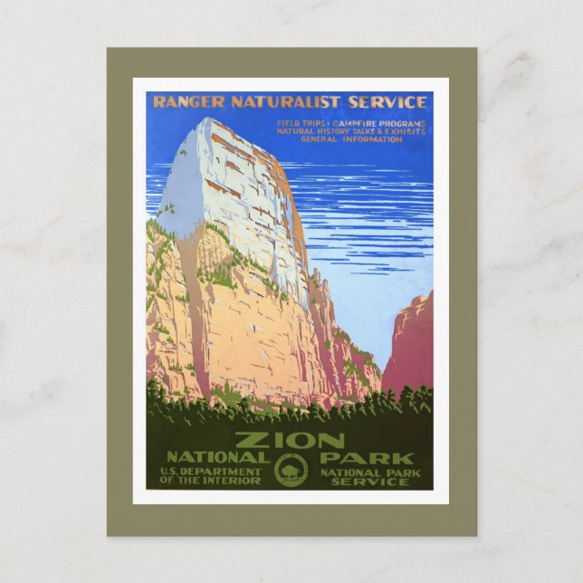 Zion National Park Postcard (Front)