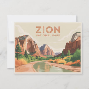 Zion National Park Postcard Vintage