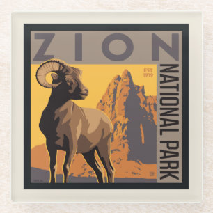 Zion National Park   Ram Glass Coaster