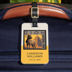 Zion National Park Ram Luggage Tag