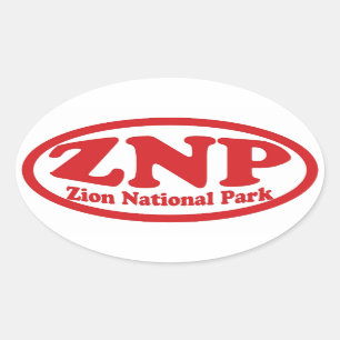 Zion National Park red oval sticker